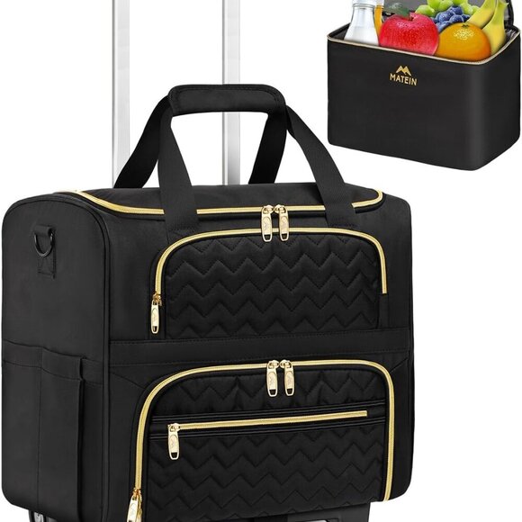 Rolling Laptop Bag for Women, 15.6 Inch Rolling Briefcase with Wheels &Detachabl - Picture 1 of 9